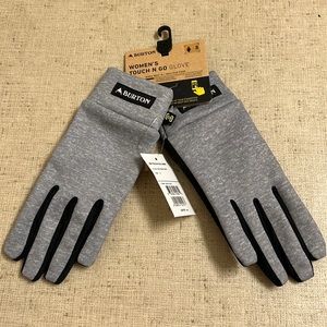 Womens Heather Grey Burton Touch N Go Liner Gloves  size Small NWT